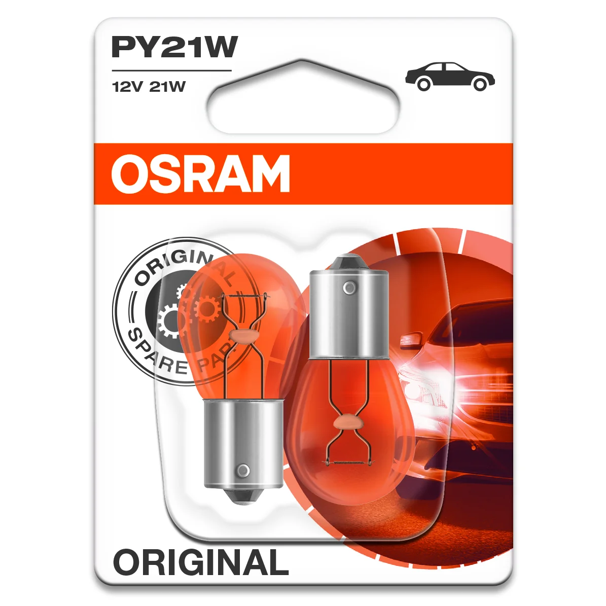 PY21W 12V Yellow Osram 2-piece Lamp
