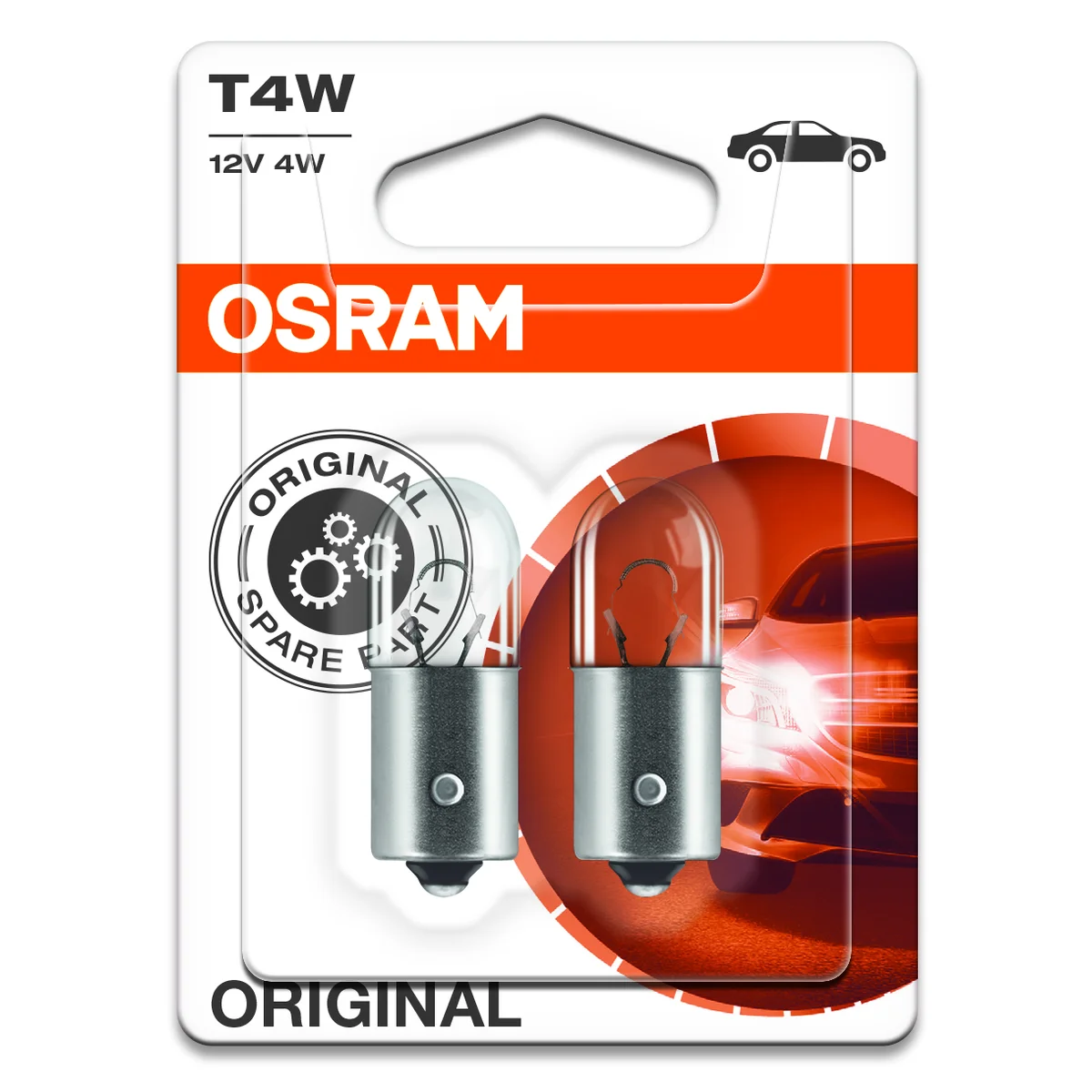 T4W 12V Glass bulb Osram 2-pack