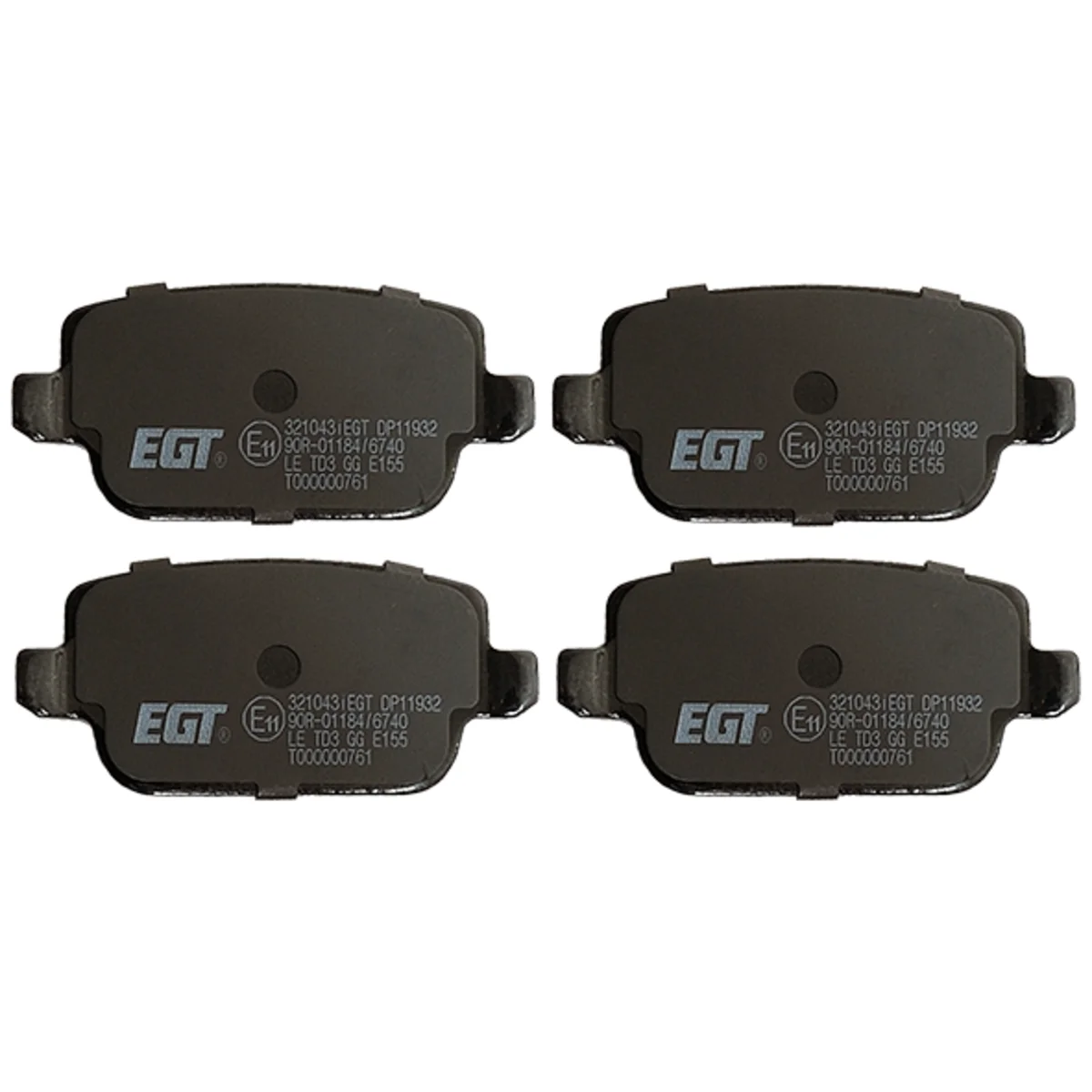 Brake pad kit, Rear axle