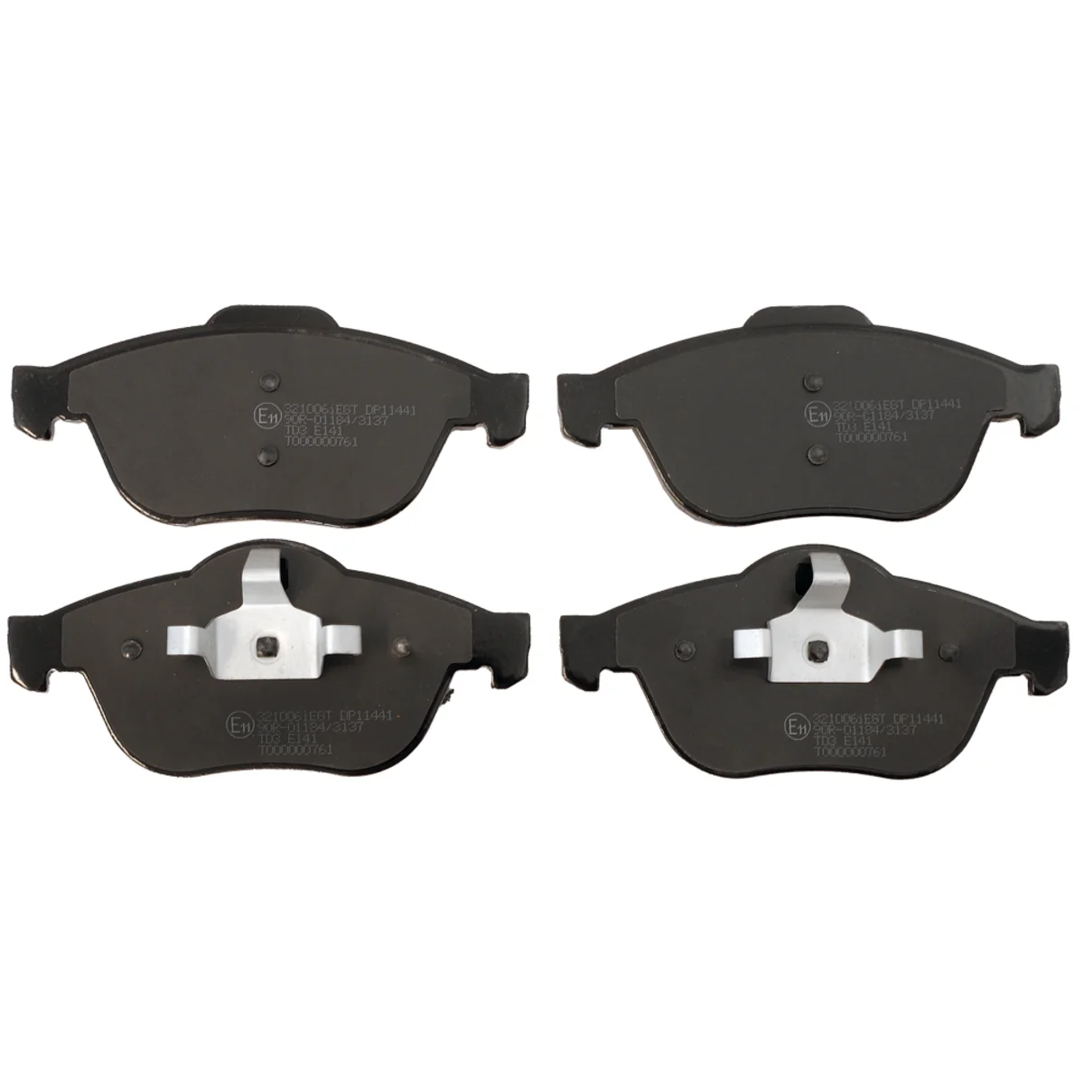Brake pads set, front axle