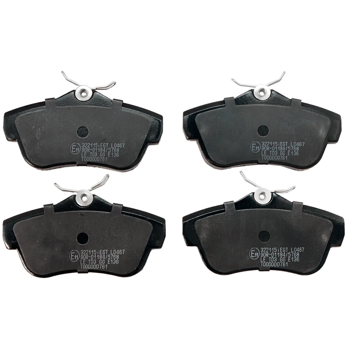 Brake pad kit, Rear axle