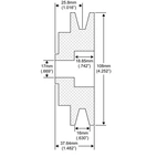 Pulley 17x108 - 16mm belt