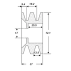 Pulley 17X72 mm