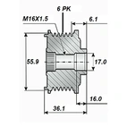 Release belt 17x56x37.6, 6-speed