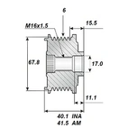 Release belt 17x68, 6 speeds