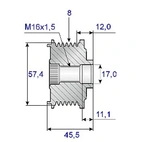 Release belt 17x57, 8PK