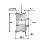 Release belt 17x69, 7-speed