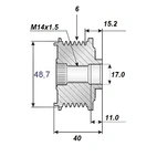 Release belt 17x53.3x40, 6-speed