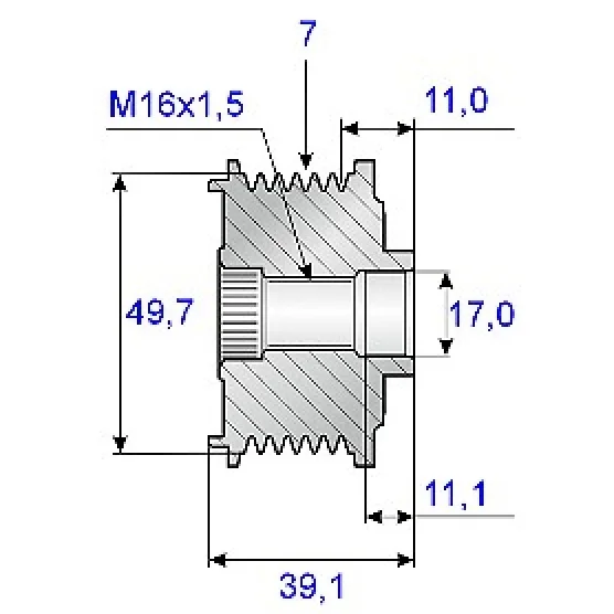 Release belt 17x50/53x39, 7 speeds