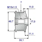 Release belt 17x50/53x39, 7 speeds