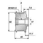 Release belt 17x50, 8 ribs