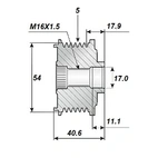 Release belt 17x54, 5 grooves
