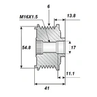 Release belt 17x55, 6 grooves