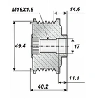 Release belt 17x49, 6 grooves