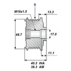 Release belt 17x54x40.3, 6-speed
