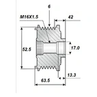 Freewheel belt 17x53, 6speed