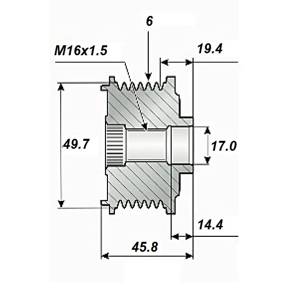 Disengagement belt 17x50/55x45, 6-speed