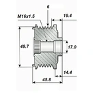 Disengagement belt 17x50/55x45, 6-speed