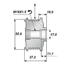 Release belt. 17X56, CCW, 5s