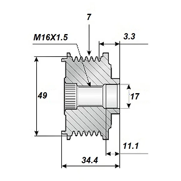 Release belt 17x49, 7 grooves