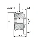 Release belt 17x49, 7 grooves