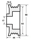 Pulley 17x63 mm, 8 grooves