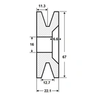 Pulley 16x67x13/1 groove