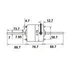 Cabin fan motor. 24V Universal
