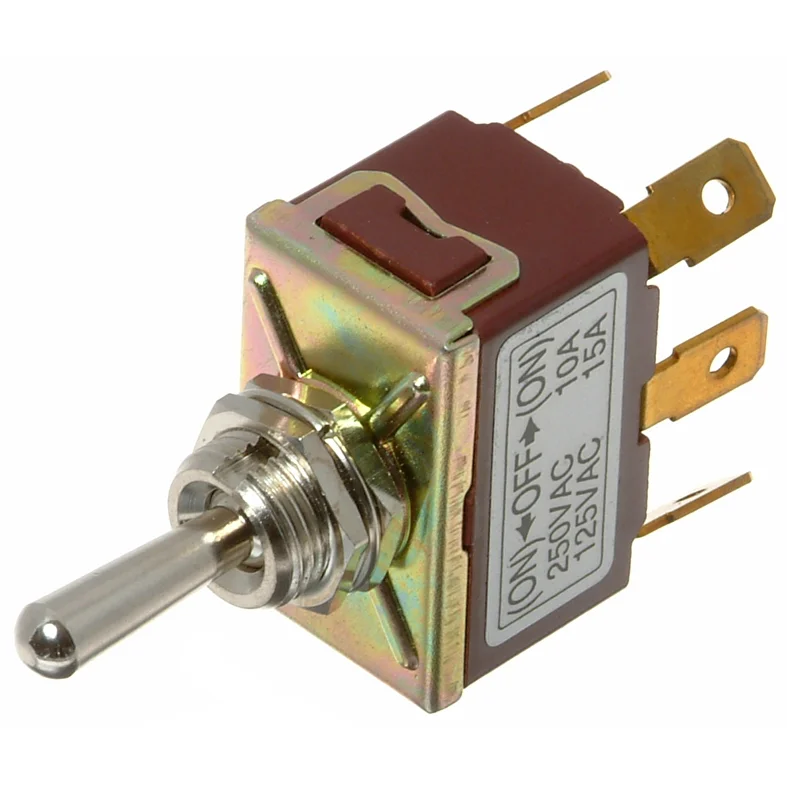 Switch with return spring, 3 positions.