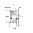 Release belt 17x57.5x37.2, 8-rib