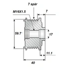 Release belt. 17x60x40.6, 7 speeds