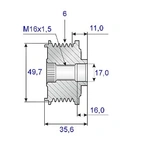 Release belt 17x50x36.6, 6-speed