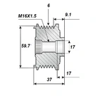 Release belt 17x60x36.5, 6-speed