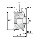 Release belt 17x56x43.1, 6-speed