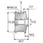 Release belt. 17x79x41, 8 speeds