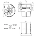 Fan motor 12V, single radial