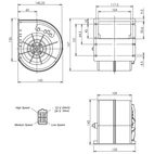 Fan motor 12V, single radial