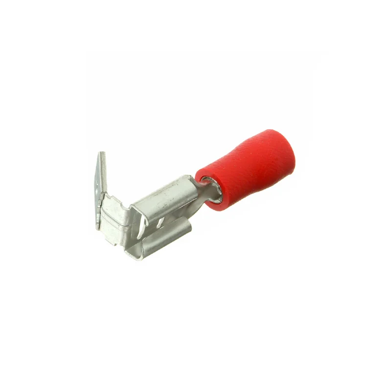 Flat pin connector, red, 100 pcs