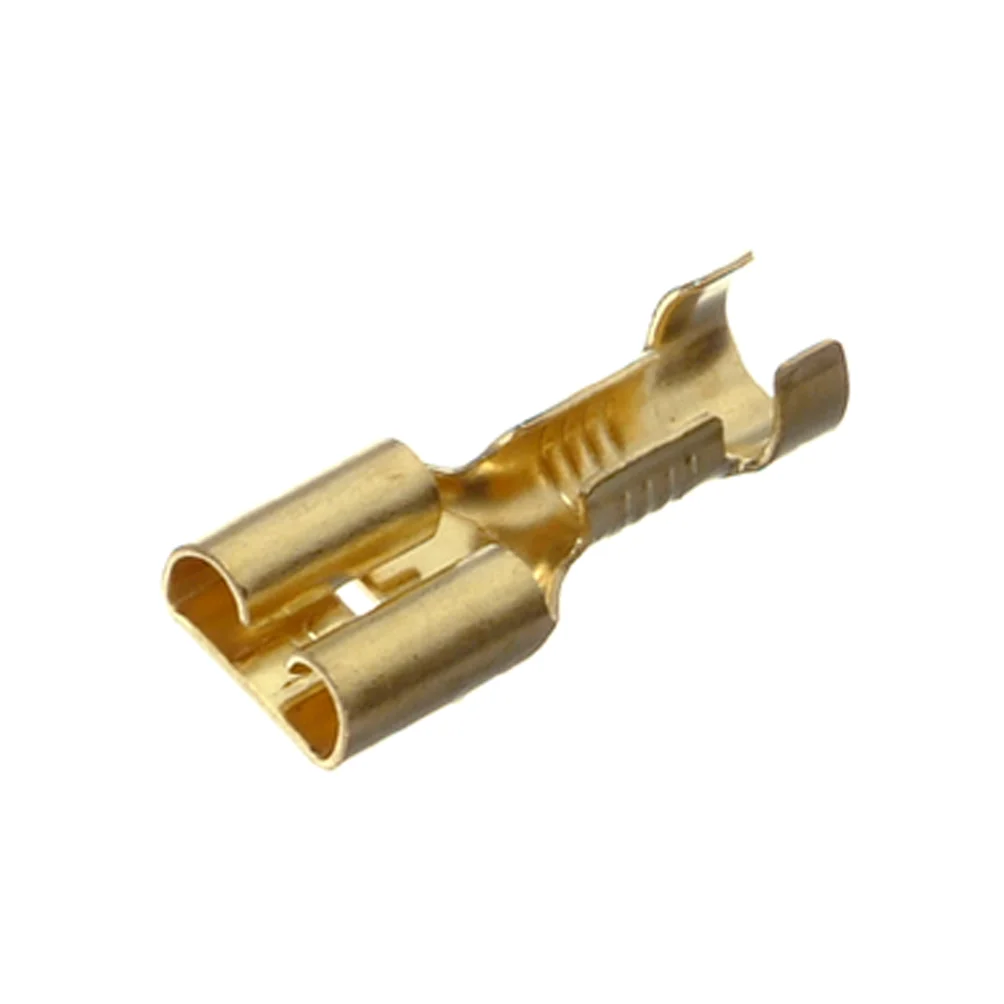 Flat pin connector, uninsulated, 6.3mm, 100 pcs