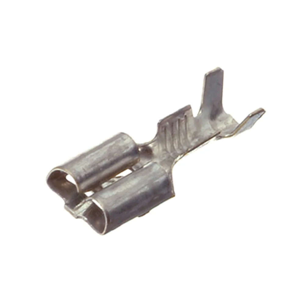 Hub flat socket, non-insulated, 6.3mm, 100 pcs