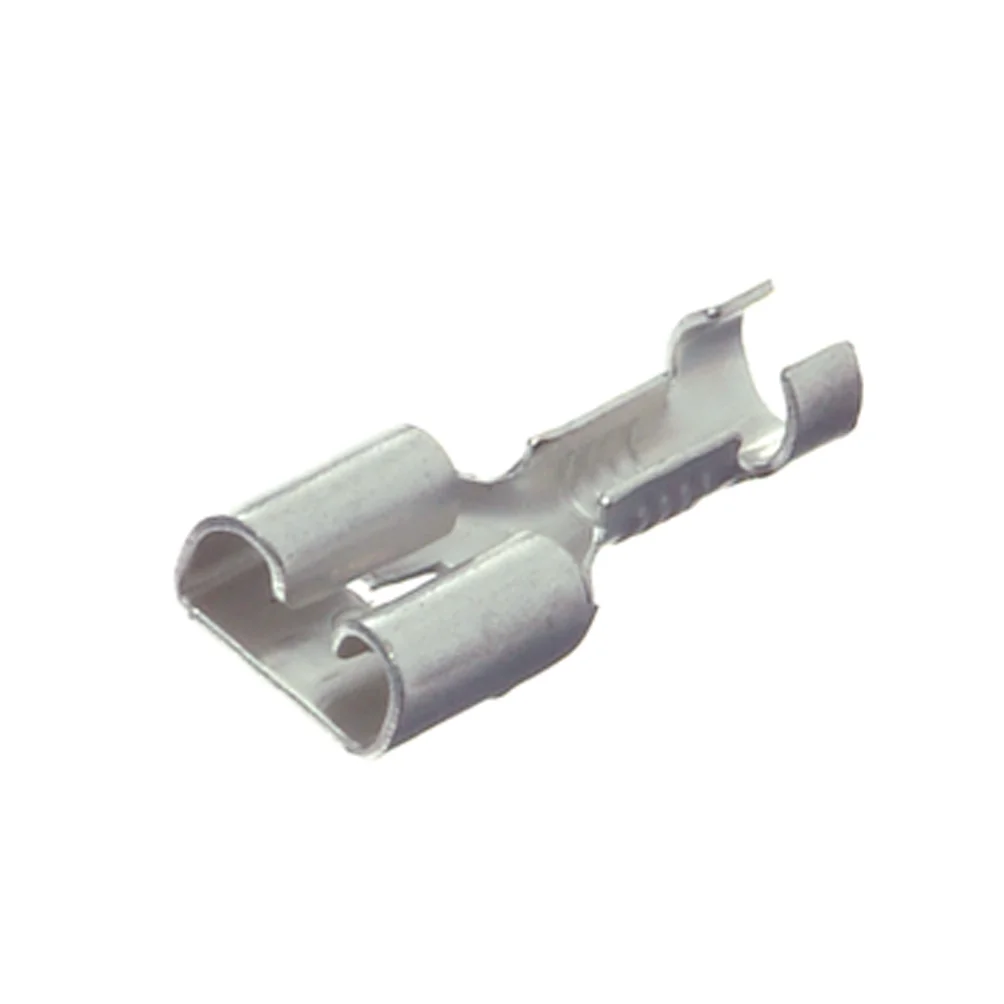 Hub flat socket, non-insulated, 6.3mm, 100 pcs