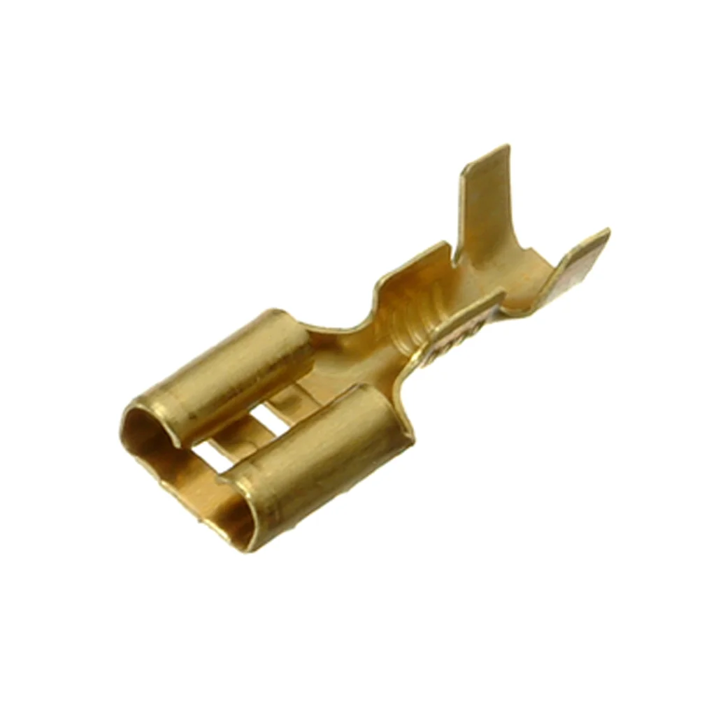 Flat pin connector, uninsulated, 6.3mm, 100 pcs