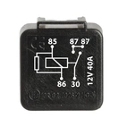 Mini relay 12V-40A, 4 pins, w/Res