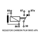 Mini relay 12V-40A, 5-pin, resin