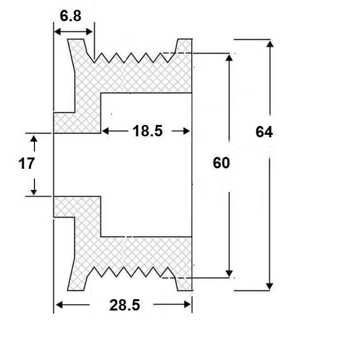 Pulley 17x60x29, Hit.