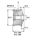 Start drive belt 17x61.5x37.2, 6-speed