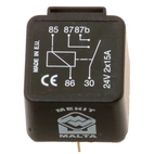 Mini relay 24V, 2x15A, Double connection