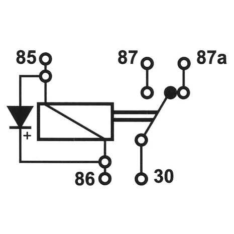 Mini relay 24V-10/20A, 5s, diode