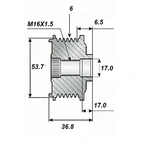 Release belt 17x59x36.75, 6-speed