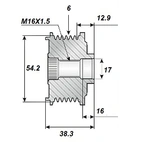 Release belt. 17x59x38.3, 6-speed